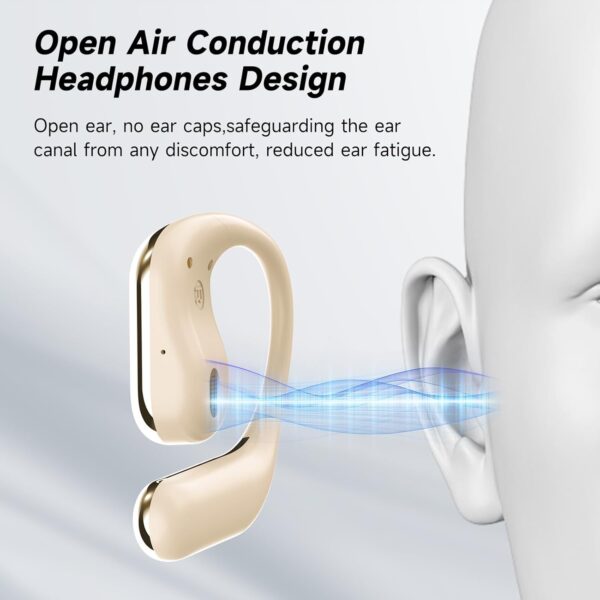 Ultra Open Ear Headphones - Bone Conduction Earphones Wireless Bluetooth 5.4, Waterproof Deep Bass Earbuds for Fitness and Running, Secure Fit for Small Ears, Sweat-Resistant for Workouts - Image 2