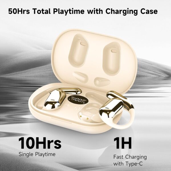 Ultra Open Ear Headphones - Bone Conduction Earphones Wireless Bluetooth 5.4, Waterproof Deep Bass Earbuds for Fitness and Running, Secure Fit for Small Ears, Sweat-Resistant for Workouts - Image 6