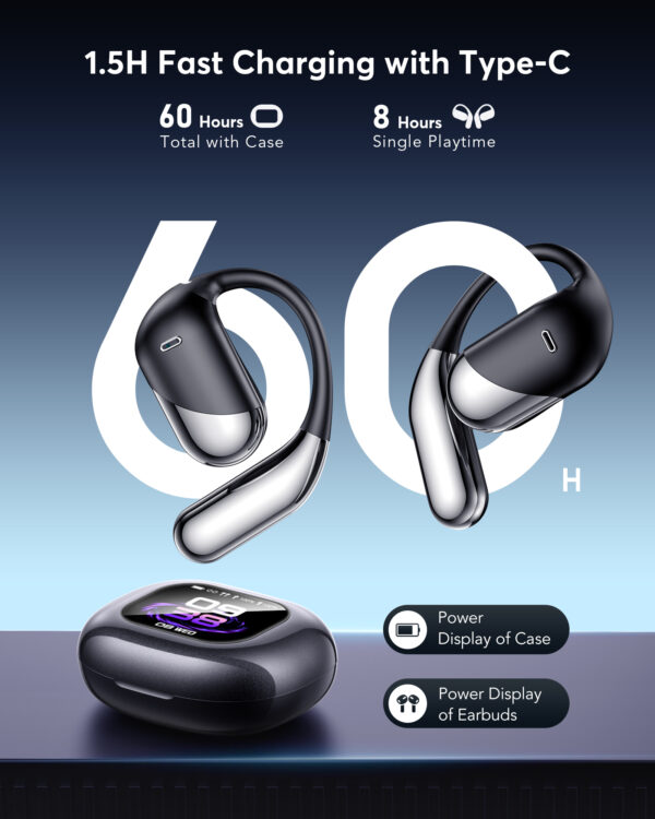 EUQQ AI Translation Earbuds,144-Language Real-Time Translator Earphones: Bluetooth 5.4, OWS Open Ear & LCD Touch. Perfect for Travelers, Business & Language Learners - Image 6