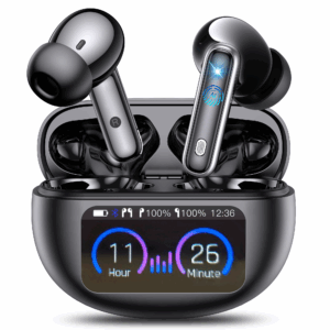 EUQQ AI Language Translation Earbuds, Bluetooth 5.4 Headphones Translator for 144 Languages & Accents, Wireless 36 Hours Wireless Headphones with 4 ANC Mic, IP7 Waterproof Earphones,Black