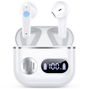 Cuffie Bluetooth, Auricolari Bluetooth 5.3 - Wireless Cuffie in ear Stereo HiFi, 42 Ore Cuffiette con ENC Cancellazione Rumore Mic,IP7 Impermeabili Cuffie Senza Fili per iOS/Android, LED Display USB-C