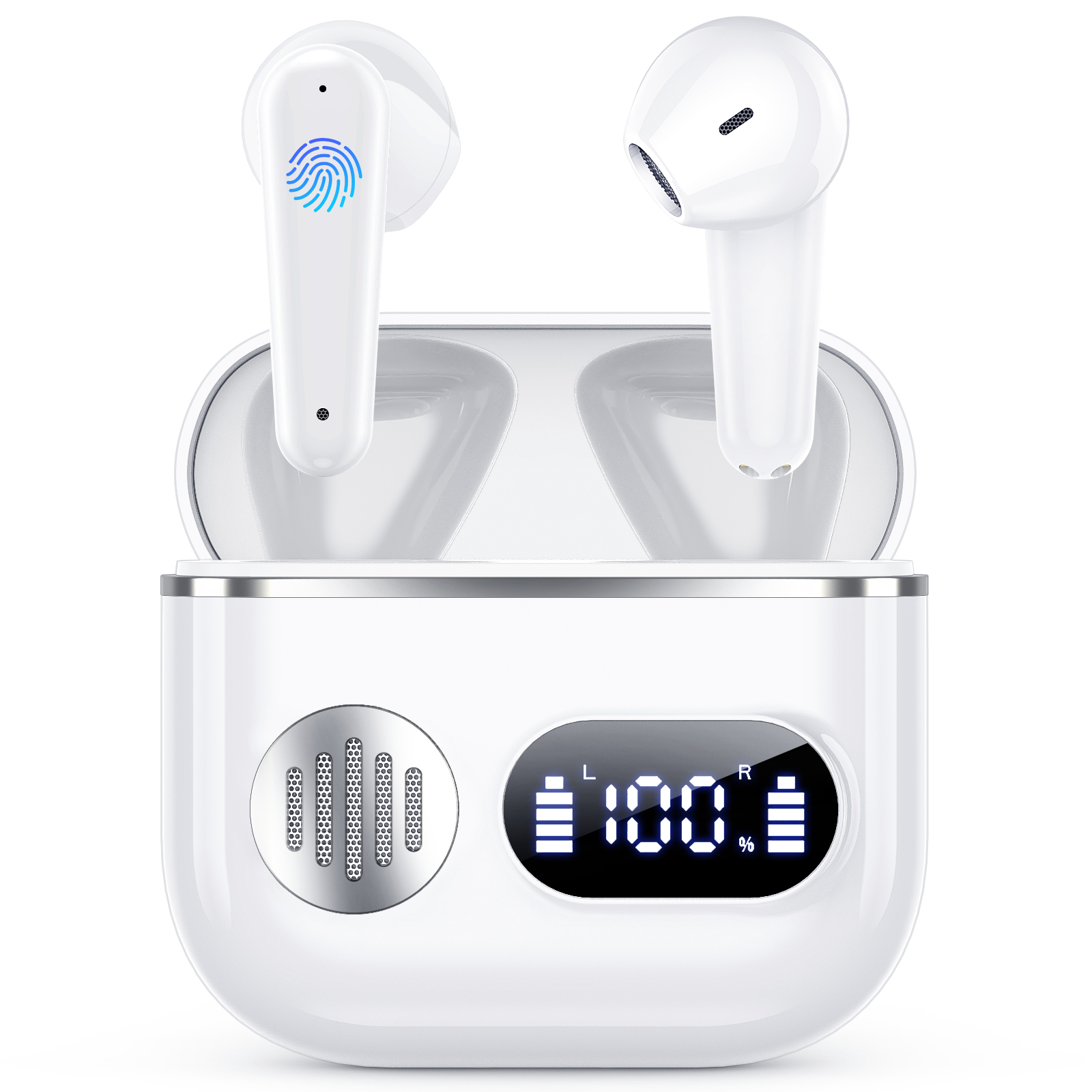 Cuffie Bluetooth, Auricolari Bluetooth 5.3 - Wireless Cuffie in ear Stereo HiFi, 42 Ore Cuffiette con ENC Cancellazione Rumore Mic,IP7 Impermeabili Cuffie Senza Fili per iOS/Android, LED Display USB-C