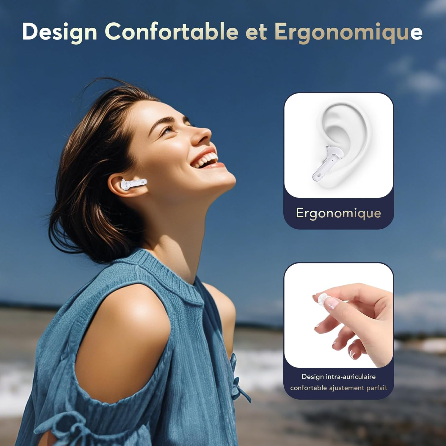 Ecouteurs Bluetooth sans Fil, Écouteurs Bluetooth 5.4 avec Hi-FI Son Stéréo, Écouteurs sans Fil avec du Bruit ANC/ENC/Mode Transparence, IP7 Étanches Oreillette Bluetooth 36H Typ-C Casque Bluetooth - Image 8