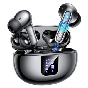 EUQQ Écouteurs sans Fil,Oreillette Bluetooth 5.4,Réduction Active de Bruit,36H Durée de Lecture,Hi-FI Stéréo,USB-C,IP7 Étanche,Écran LED,Contrôle Tactile,Casque for iOS Galaxy Xiaomi Oppo Android