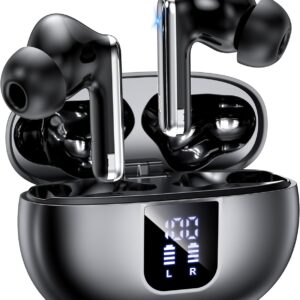 Kopfhörer Kabellos Bluetooth 5.4 ANC+ENC Noise Cancelling In Ear Kopfhörer 360° HiFi Stereo 1 std Schnellladung 36 Std Spielzeit Ohrhörer mit LED Ladebox S/M/L Ohr Kappen Type C Ladekabel